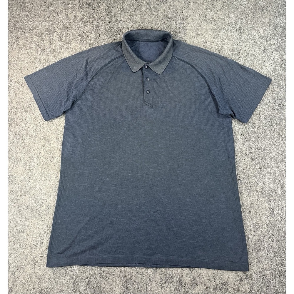 Lululemon Metal Vent Tech Polo Shirt Mens XL Navy Blue Golf Athleisure Stretch